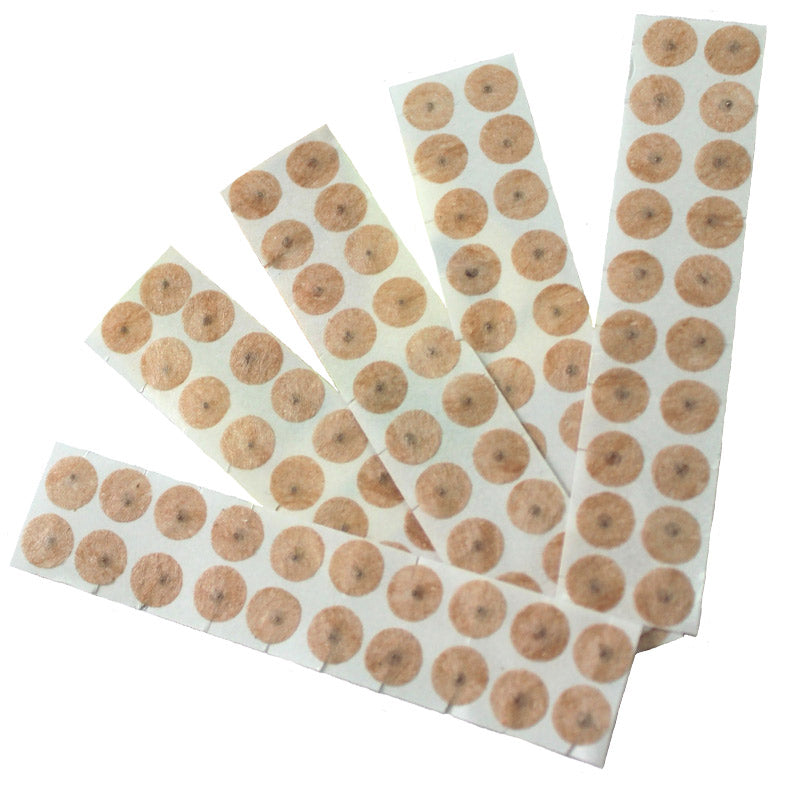 Balines Ari Acero para Auriculoterapia y Acupuntura con parche en 100 pzas.