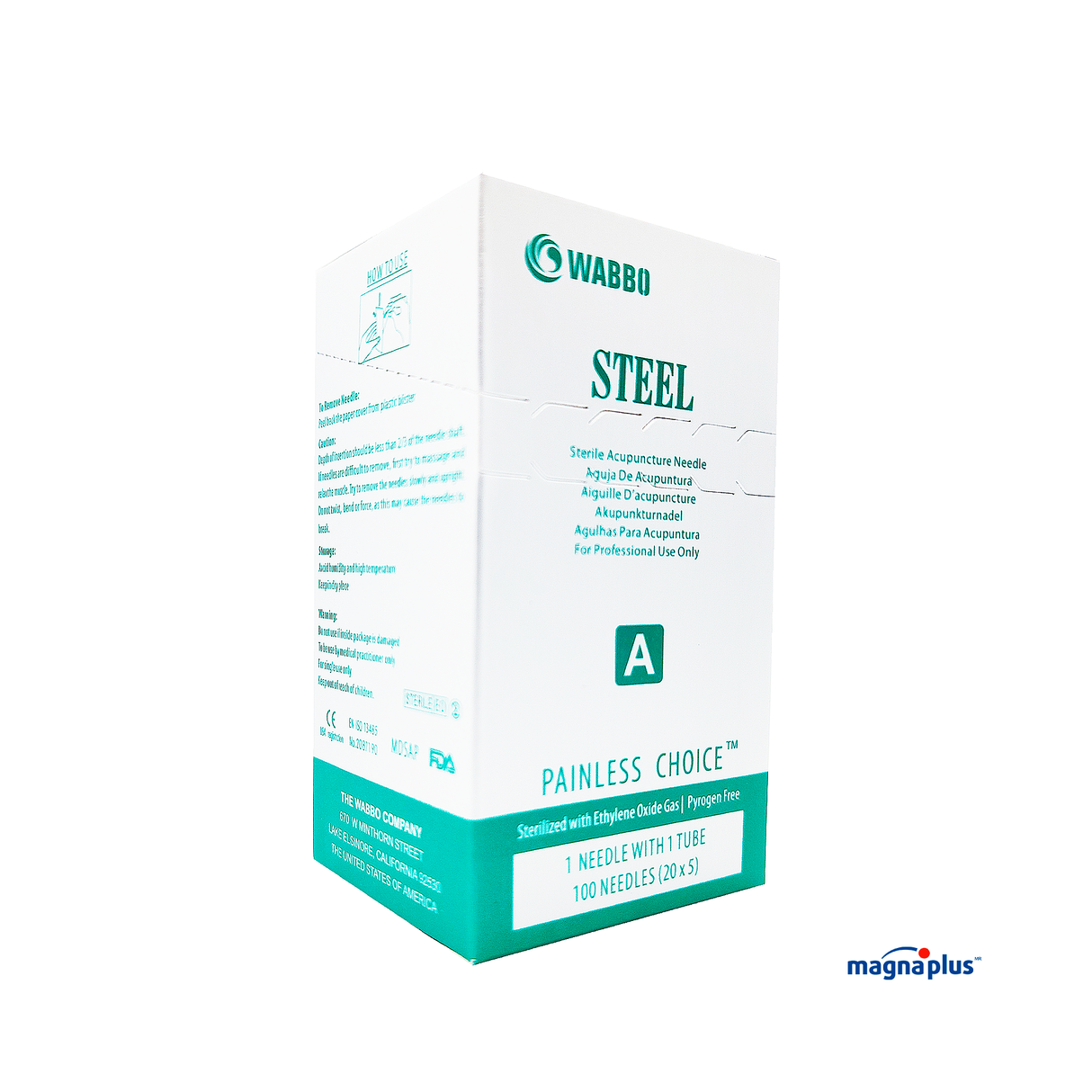 Agujas para Acupuntura Acero Marca: WABBO 100 Piezas