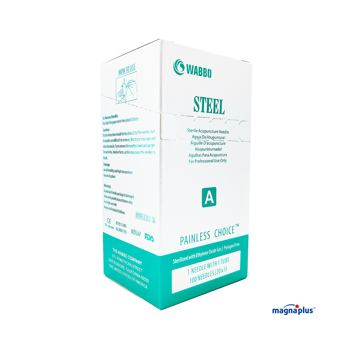 Agujas para Acupuntura Acero Marca: WABBO 100 Piezas