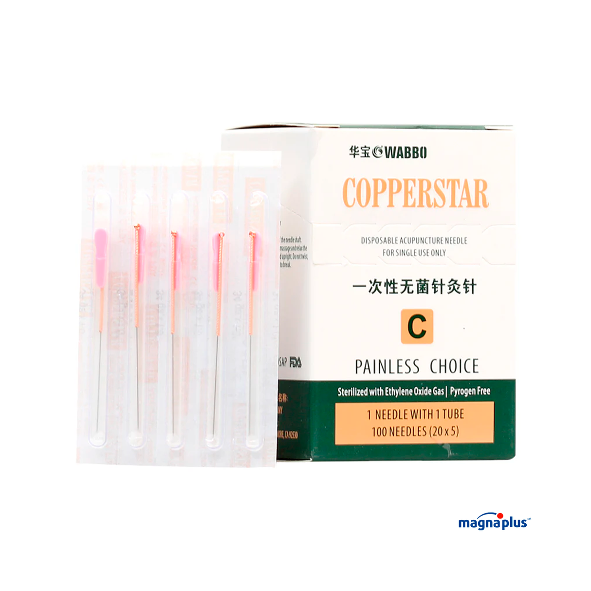 Agujas de cobre para Acupuntura Marca: WABBO COPPERSTAR con 100 pzas