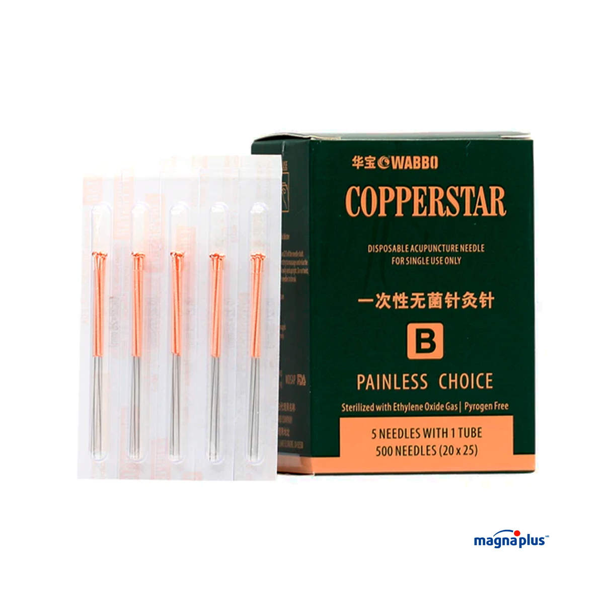 Aguja de cobre para Acupuntura Marca: WABBO COPPERSTAR con 500pzas