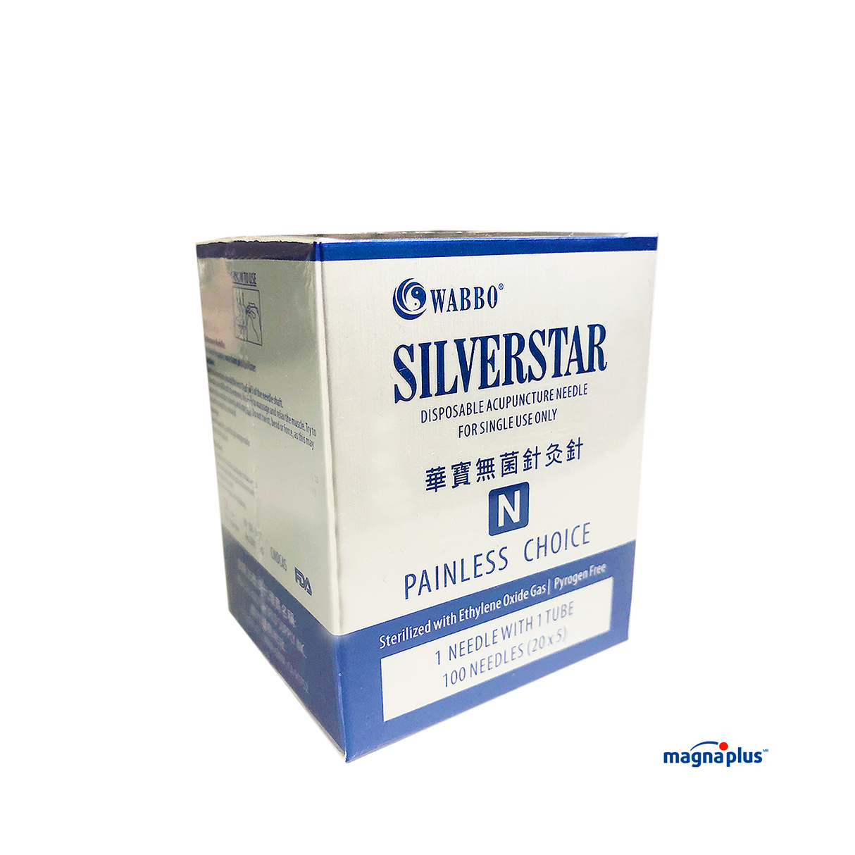 Agujas para Acupuntura de Plata Marca: WABBO SILVERSTAR N con 100 piezas