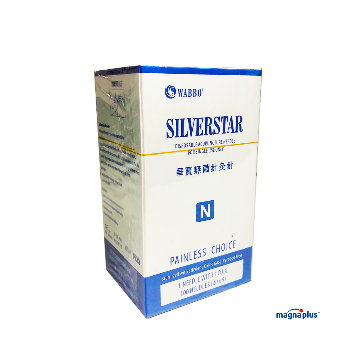 Agujas para Acupuntura de Plata Marca: WABBO SILVERSTAR N con 100 piezas