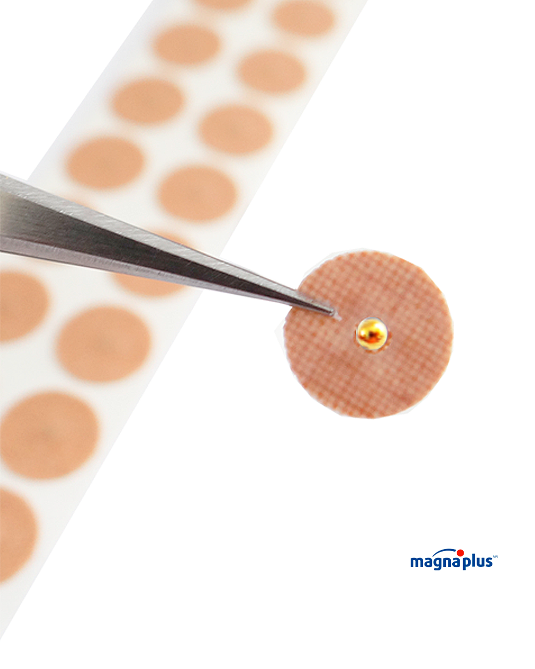 Balines Ito Oro con Parche Piel para auriculoterapia y acupuntura con 100 y 300 pzas