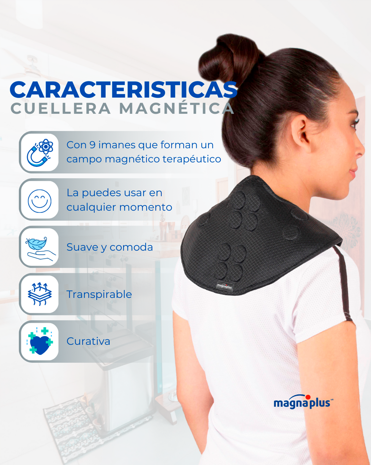 Cuellera Magnética | Alivio de Tensión en Cuello y Hombros