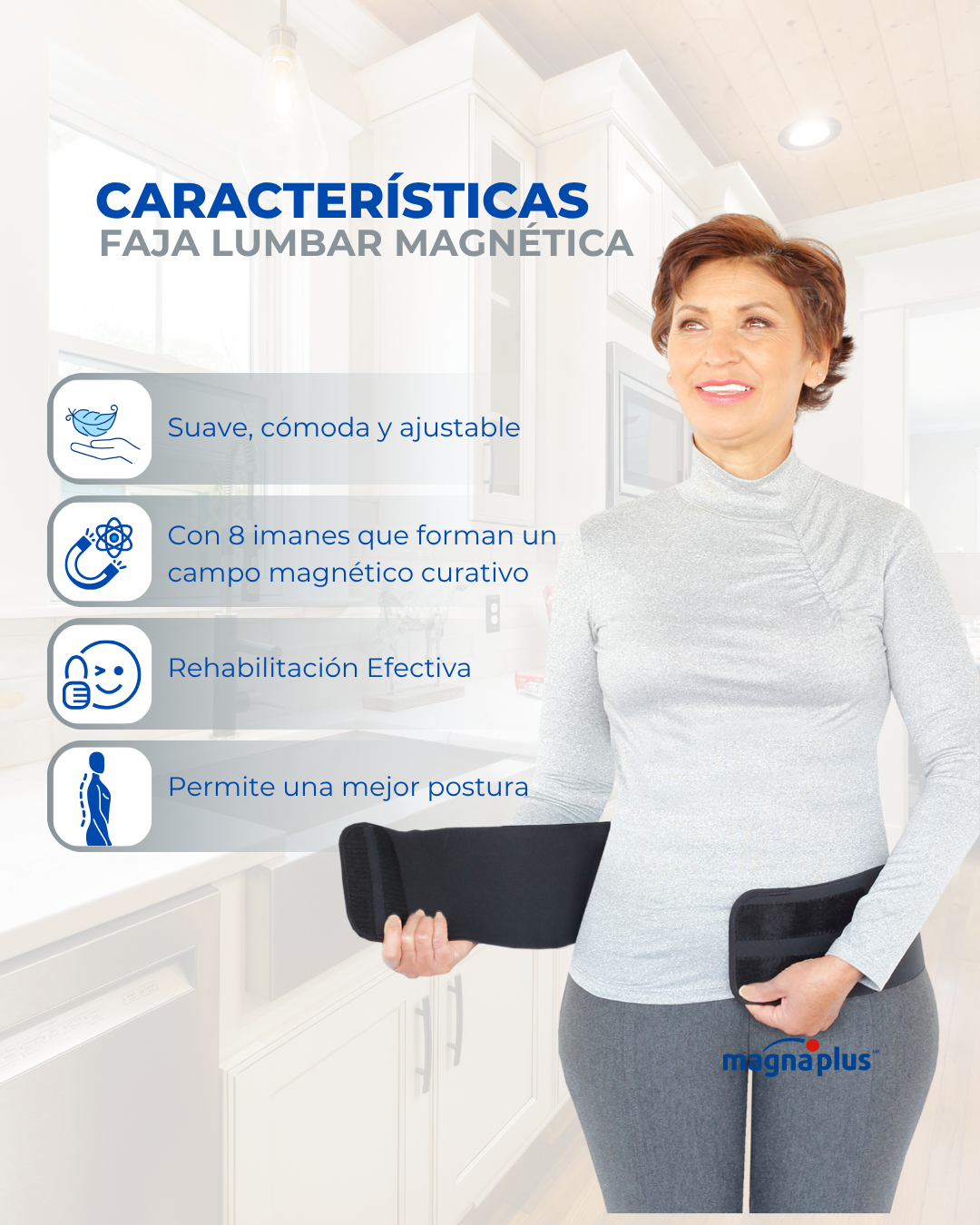 Faja Lumbar Magnética para Dolor de Espalda baja | Soporte y comodidad