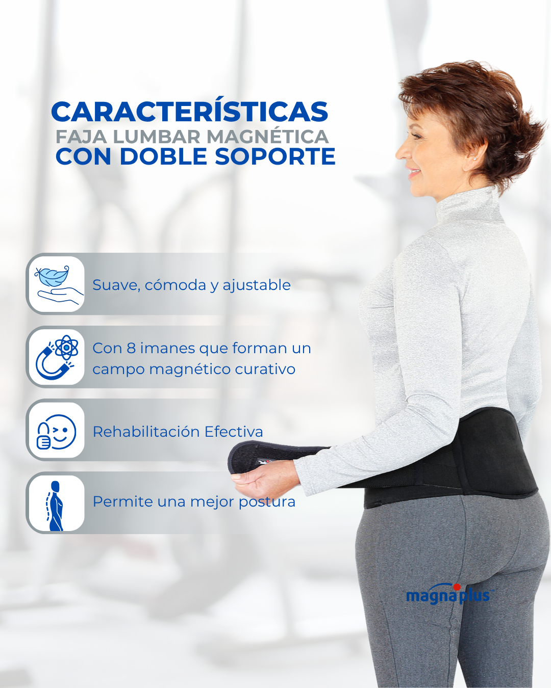 Faja Lumbar Magnética con doble soporte| Fortalece tu Espalda