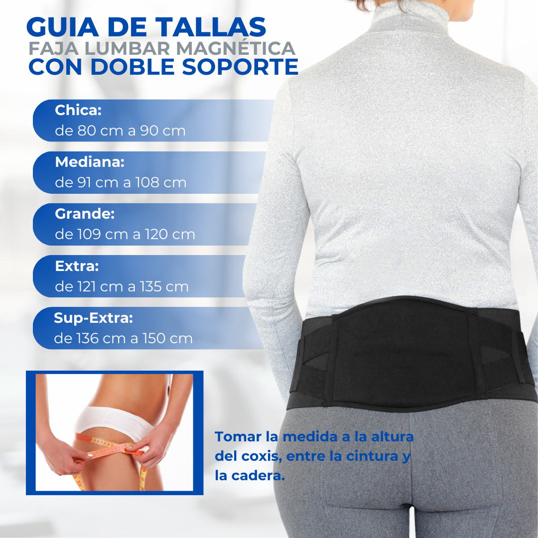 Faja Lumbar Magnética con doble soporte| Fortalece tu Espalda