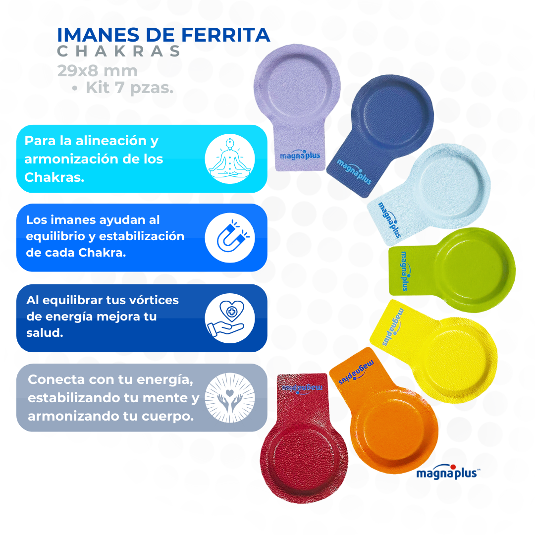 Imanes de Ferrita Chakras 29x8mm.