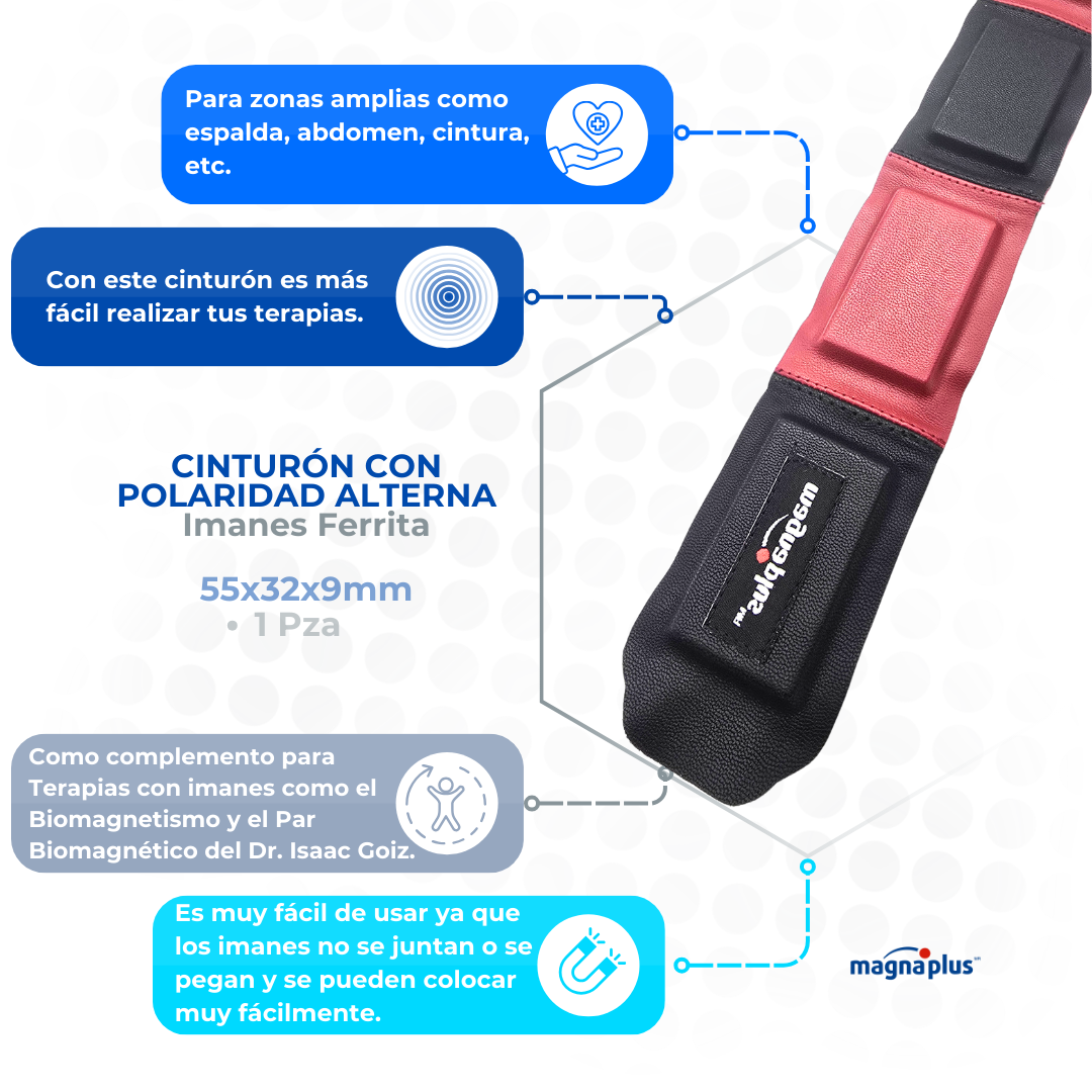 Cinturón con imanes de ferrita (Polaridad Alterna)