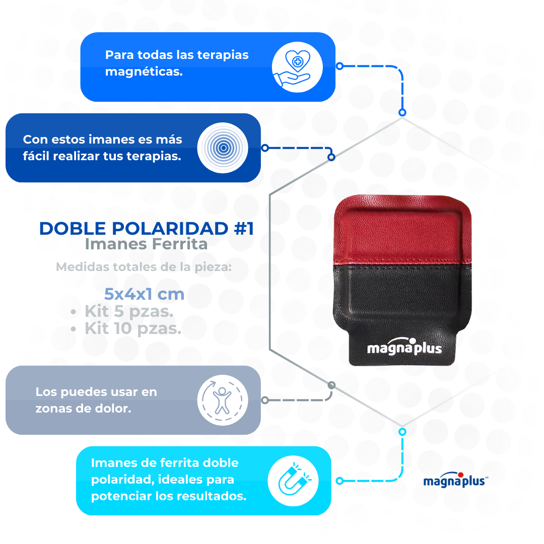Imán doble polaridad N°1 - En 5 y 10 pzas