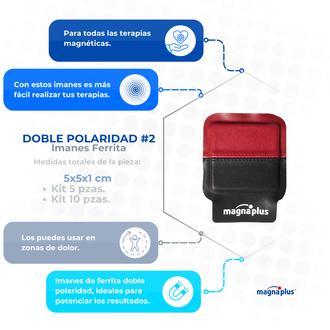 Imán doble polaridad N°2 -En 5 y 10 pzas.