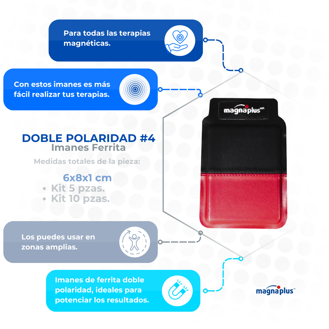 Imán doble polaridad N°4 -En 5 y 10 pzas.
