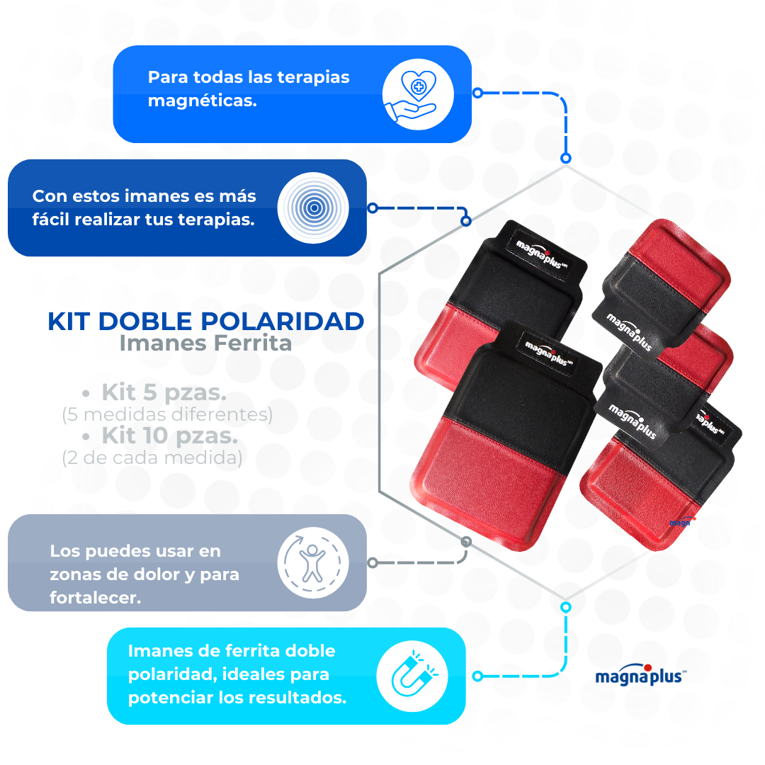 Kit Imanes Ferrita Doble polaridad con 5 y 10 piezas.