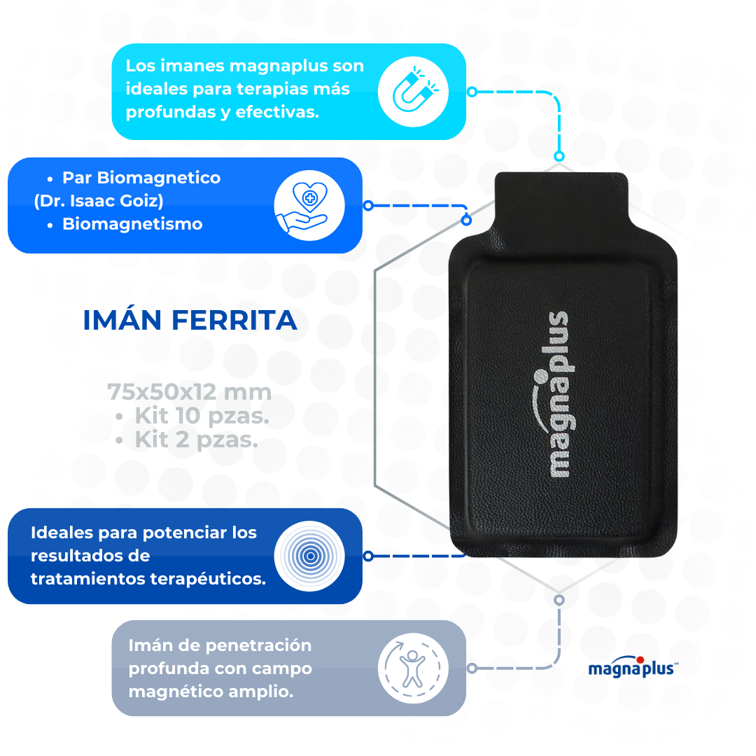 Imanes Ferrita Forrado 75x50x12 mm. En 2 y 10 pzas.