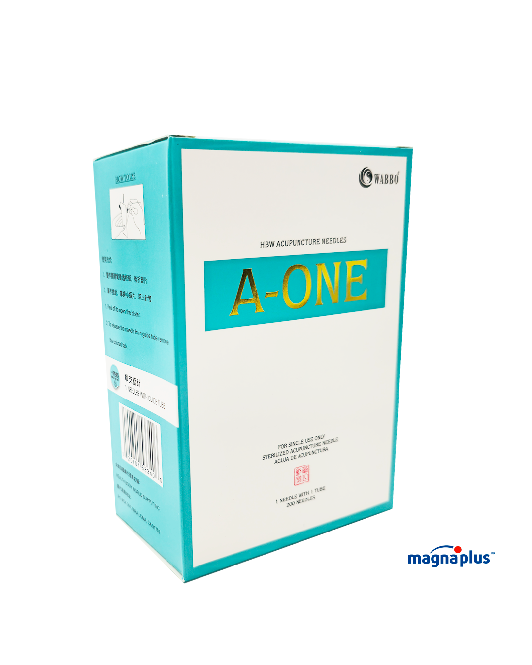 Agujas  para acupuntura Acero Marca: WABBO A -ONE 3"  Antes ACUPOINT 200 piezas