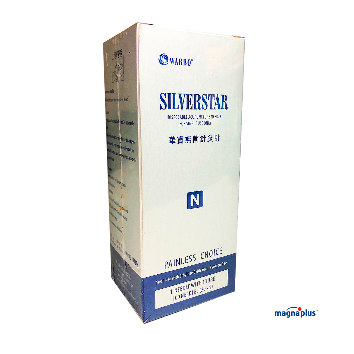Agujas  para Acupuntura  de Plata Marca: WABBO SILVERSTAR  N  con 100 piezas