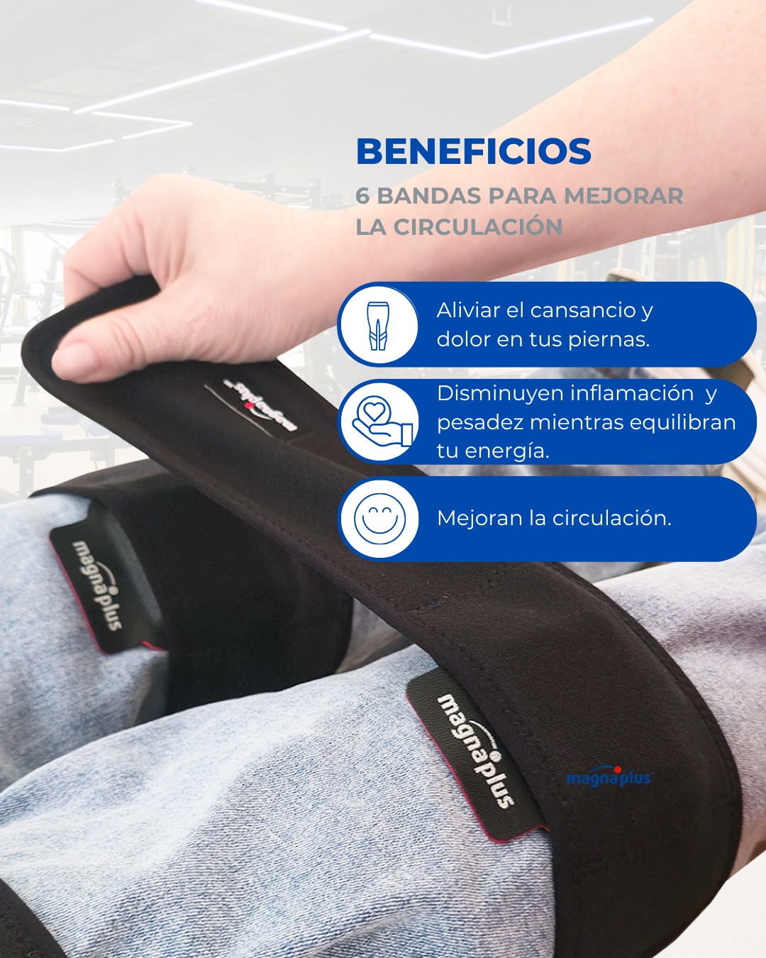 6 Bandas para mejorar la circulación con imanes  doble polaridad