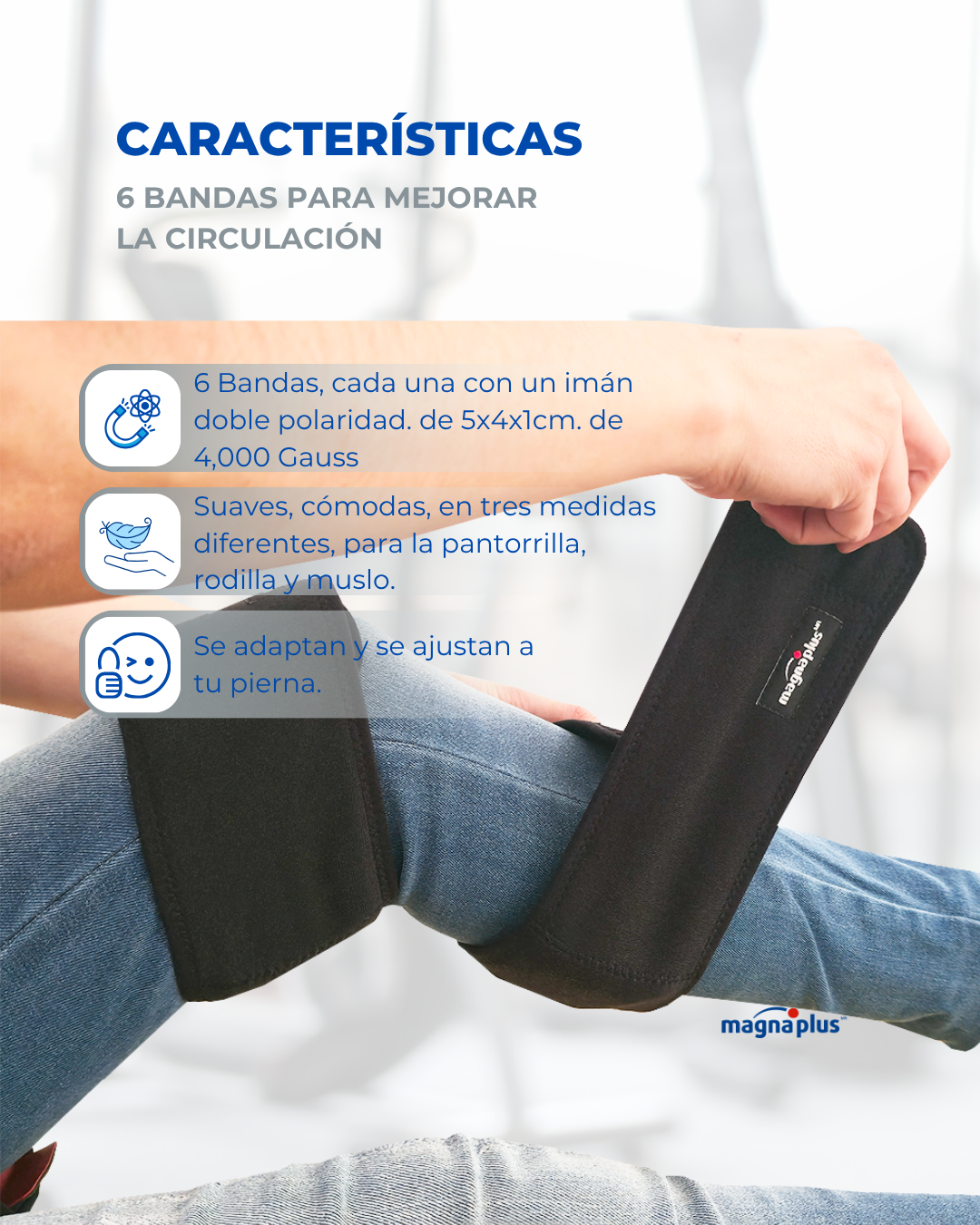 6 Bandas para mejorar la circulación con imanes  doble polaridad
