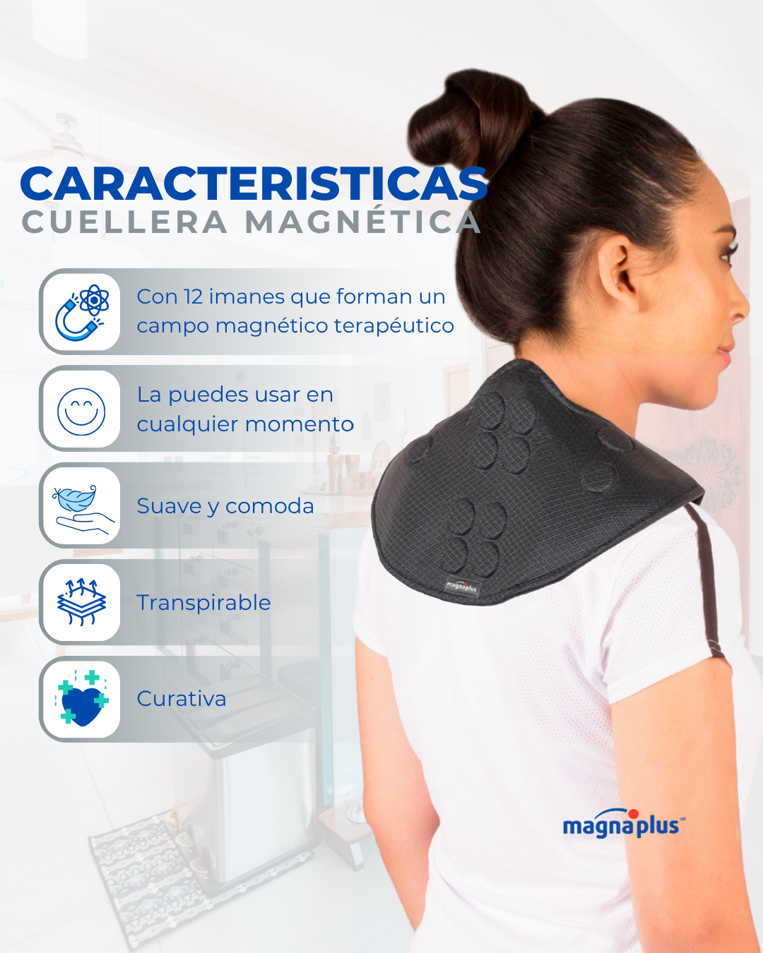 Cuellera Magnética | Alivio de Tensión en Cuello y Hombros