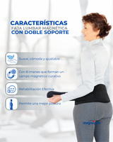 Faja Lumbar Magnética con doble soporte| Fortalece tu Espalda