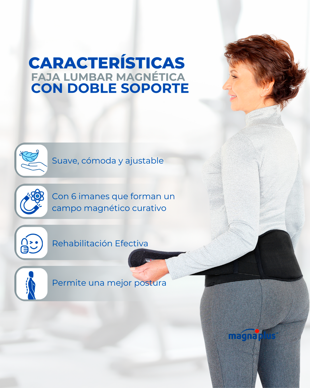 Faja Lumbar Magnética con doble soporte| Fortalece tu Espalda